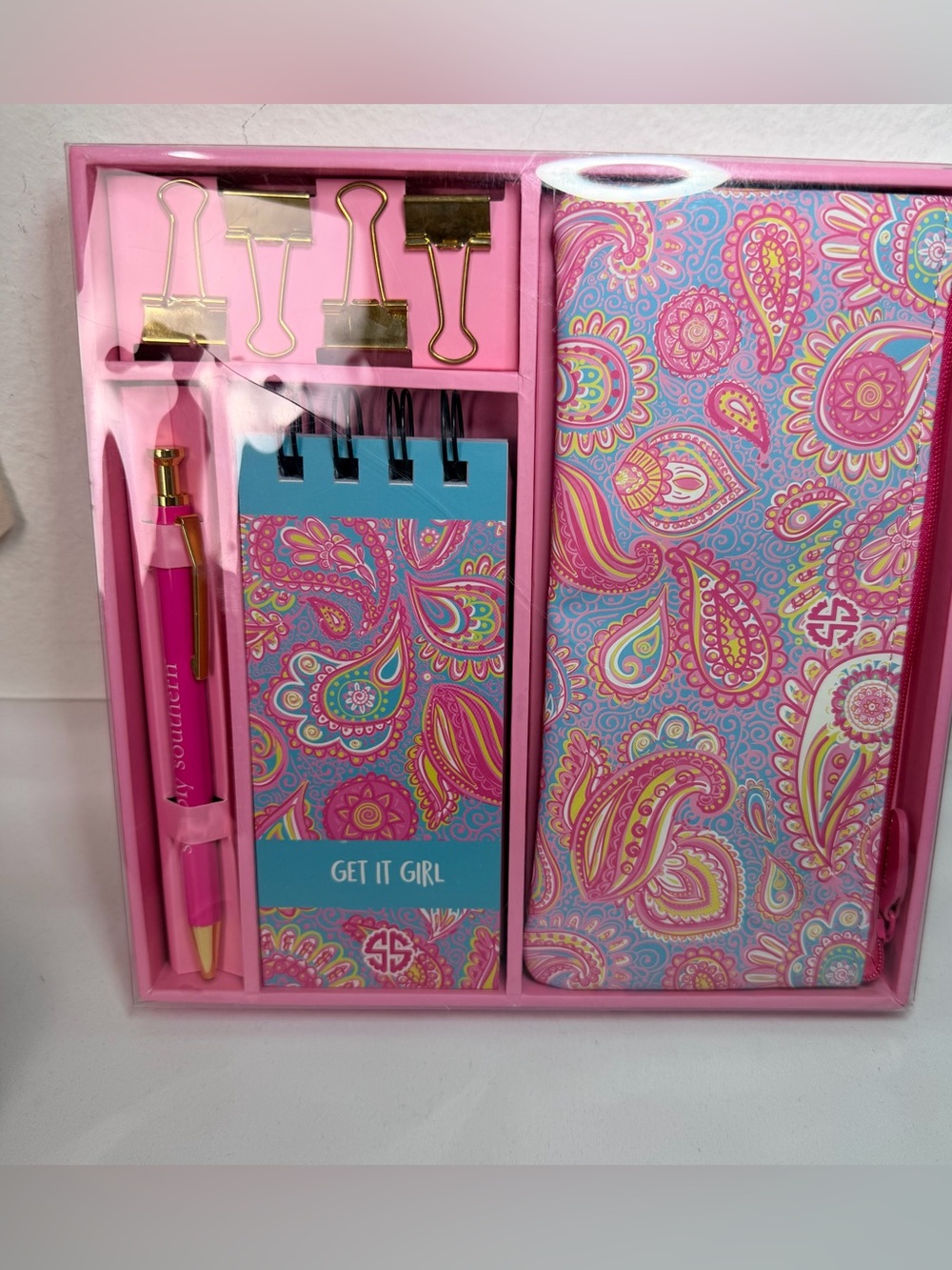 Pink Paisley Stationery Set‎ with Pen & Notebook - Get It Girl